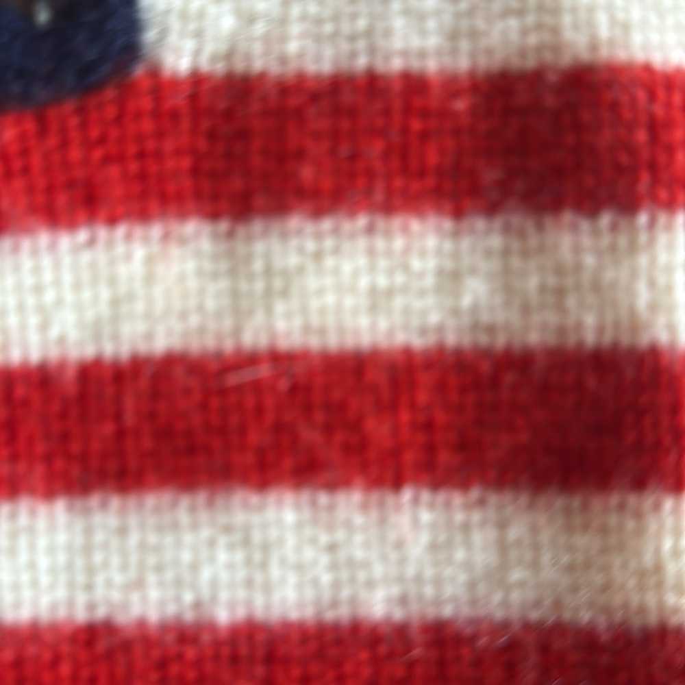 Vintage 70s Striped Red and White Balaclava face mask - Picture 3 of 4